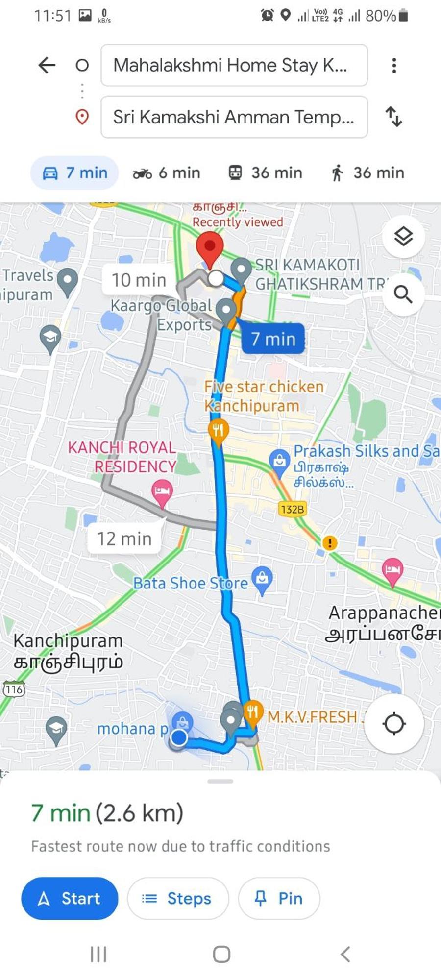 Mahalakshmi Homestay Kanchipuram Ngoại thất bức ảnh